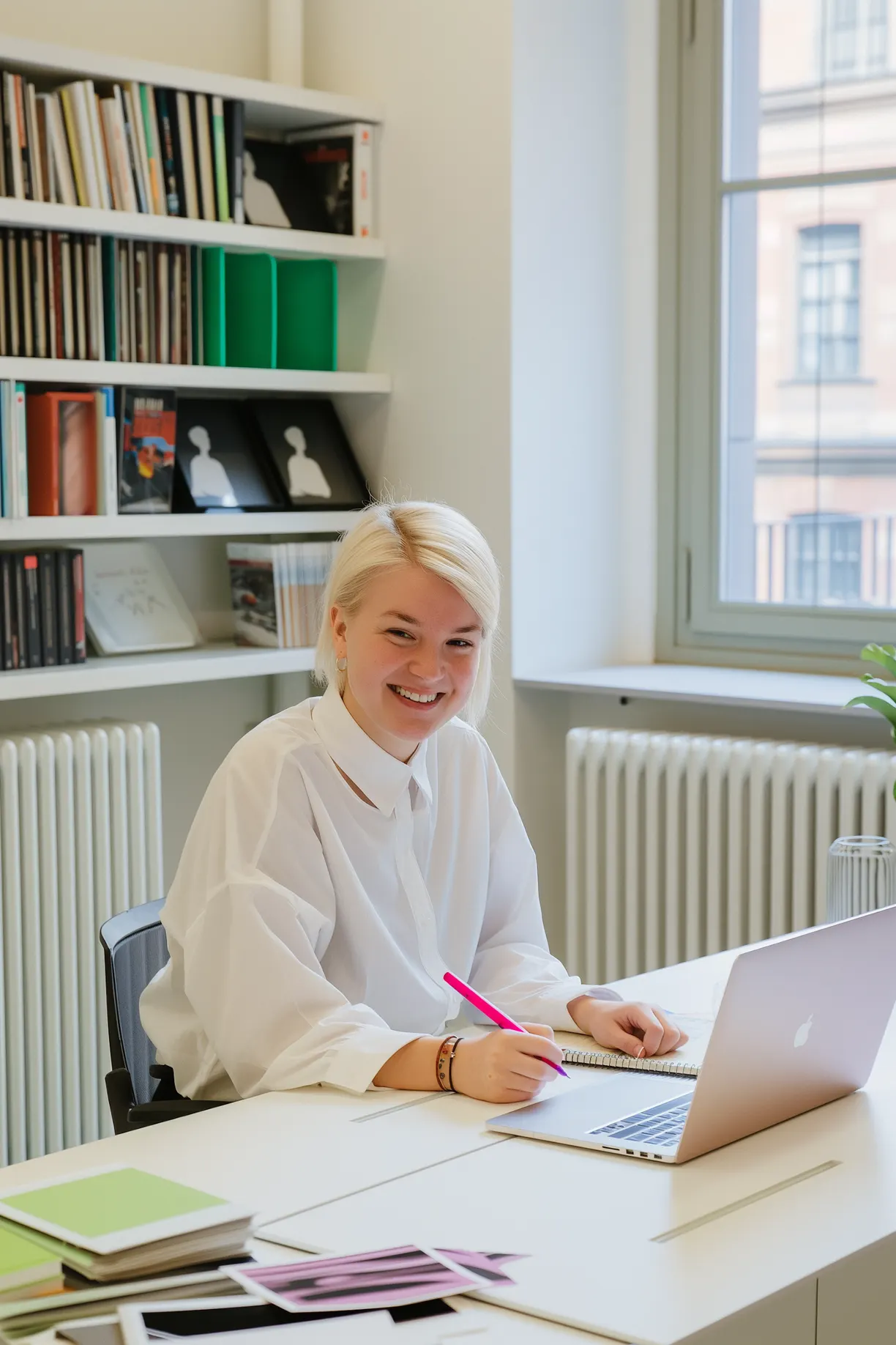 Euphoria team member at her desk